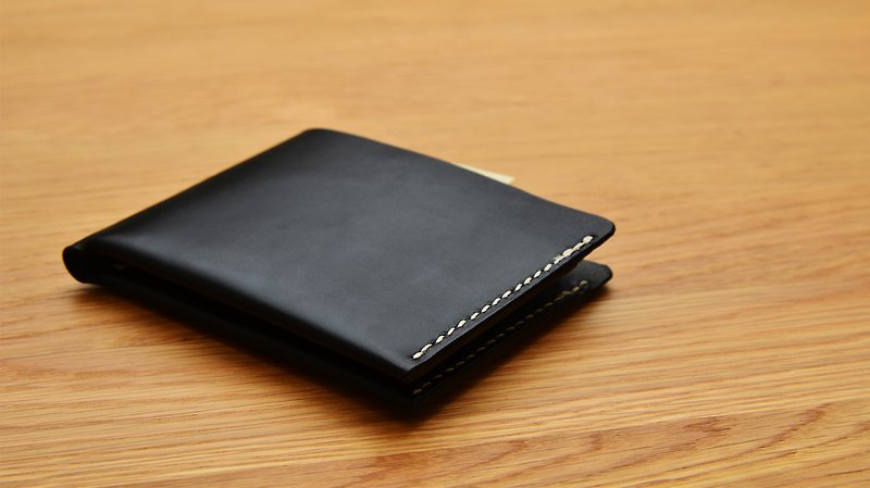 Wallet-Slim bi-fold wallet - Wallets - Genuine Leather Black