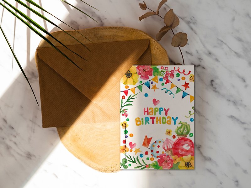 Happy birthday party birthday card [CM17109] Rococo strawberry WELKIN handmade postcard - Cards & Postcards - Paper 