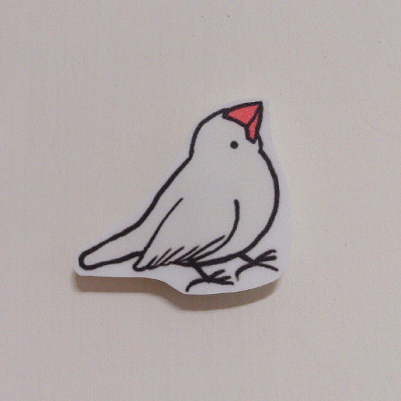 白文鳥貼紙 - 貼紙 - 紙 白色