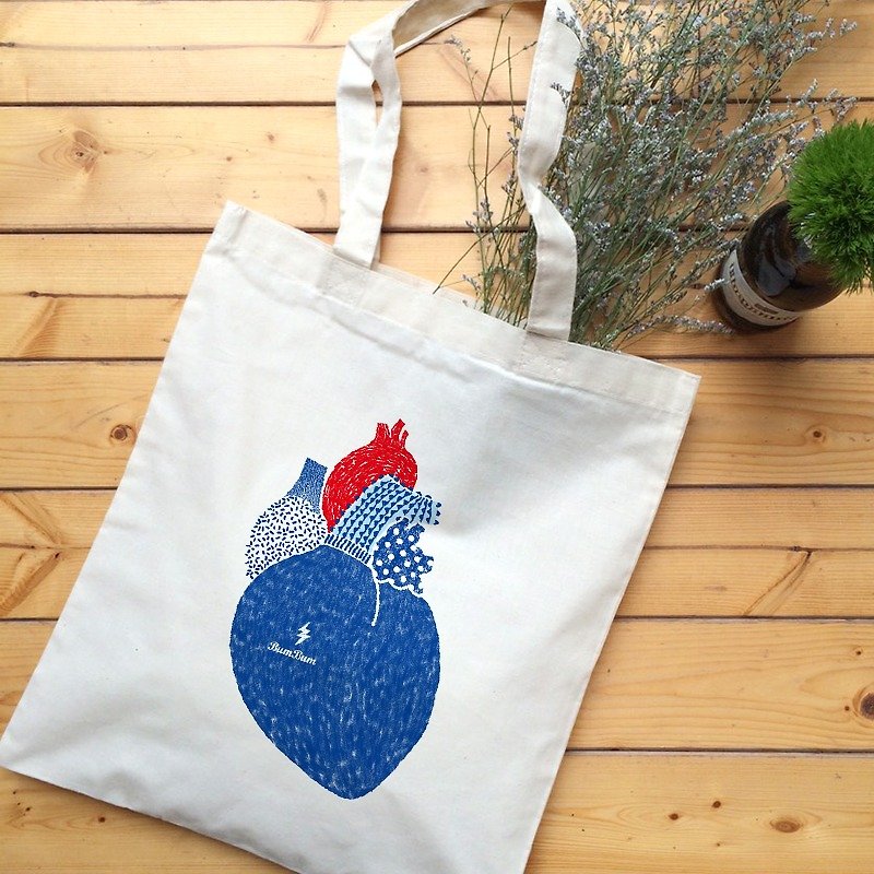 Girl holiday illustration | You are the heart of the aorta | cotton bags - Messenger Bags & Sling Bags - Cotton & Hemp 