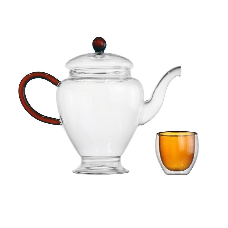 舞色系列 茶組-琥珀 - 茶壺/茶杯/茶具 - 玻璃 橘色