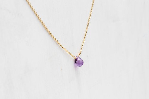【祖母綠了Emerald3】 2月份誕生石-紫水晶 Amethyst アメジスト鎖骨項鍊