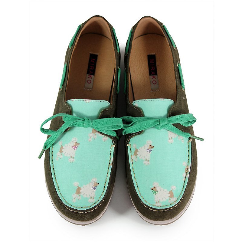 ZOO M1106B Olive Poodle - Women's Oxford Shoes - Cotton & Hemp Green