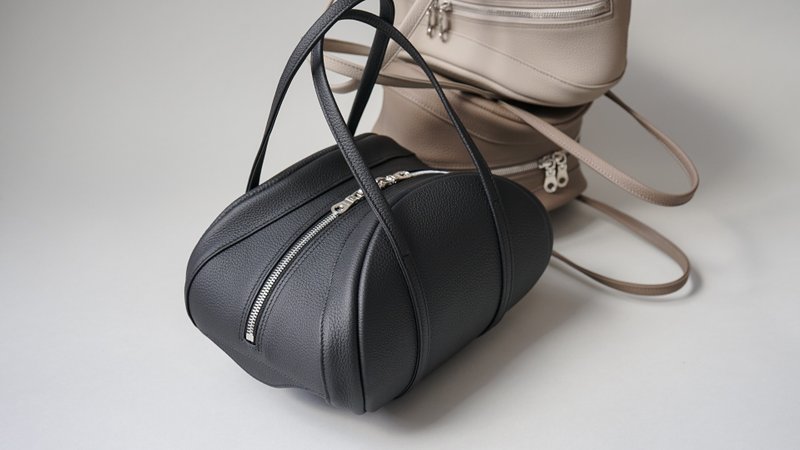 German Togo Leather Hand Bag    Made in Japan - 手提包/手提袋 - 真皮 黑色