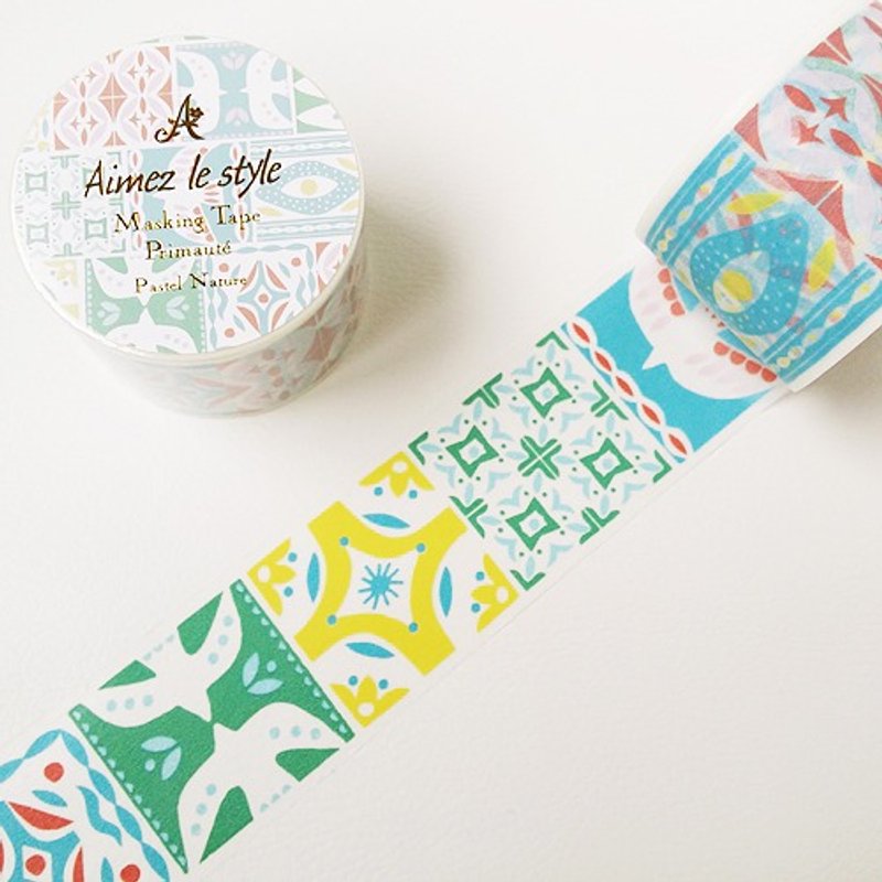 Aimez le style 38mm and paper tape (04925 Natural Totem) - มาสกิ้งเทป - กระดาษ หลากหลายสี