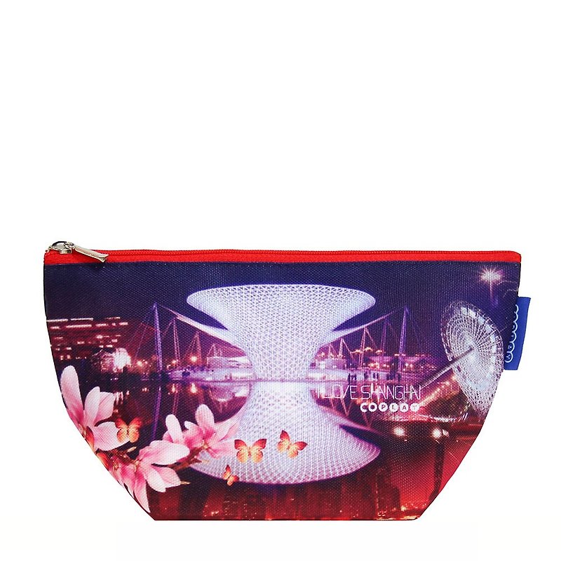 COPLAY  cosmetic bag- shanghai night - Clutch Bags - Waterproof Material Red