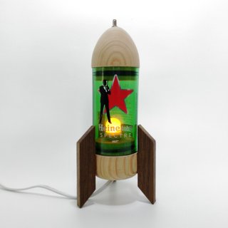 Red Star Rocket Bottle Night Light