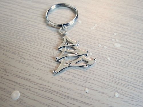 Cpercent 手工飾品 聖誕樹鑰匙圈 (純銀鑰匙圈 手工銀飾 聖誕禮物 交換禮物)