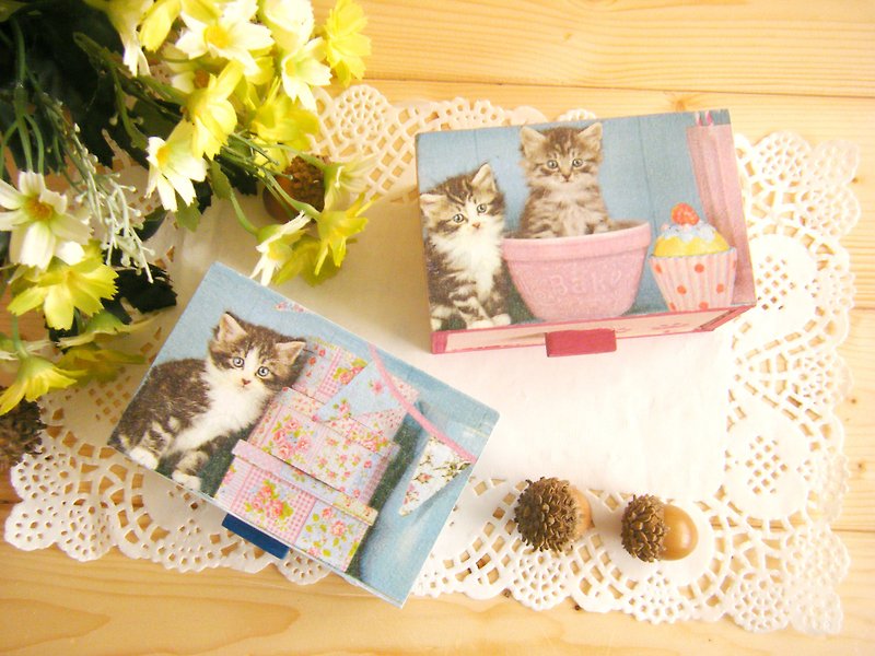 Limited afternoon tea gift cat storage box/small drawer box/cat whiskers box - กล่องเก็บของ - ไม้ หลากหลายสี