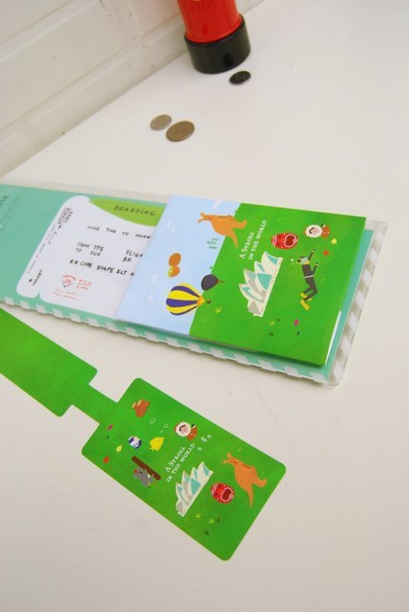 A stroll in the world 在世界散步旅行組-紐澳 - ที่ใส่บัตรคล้องคอ - กระดาษ สีเขียว