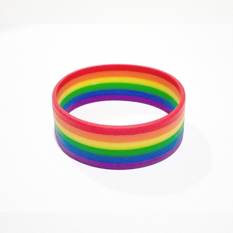 Six-color rainbow bracelet - สร้อยข้อมือ - ซิลิคอน หลากหลายสี