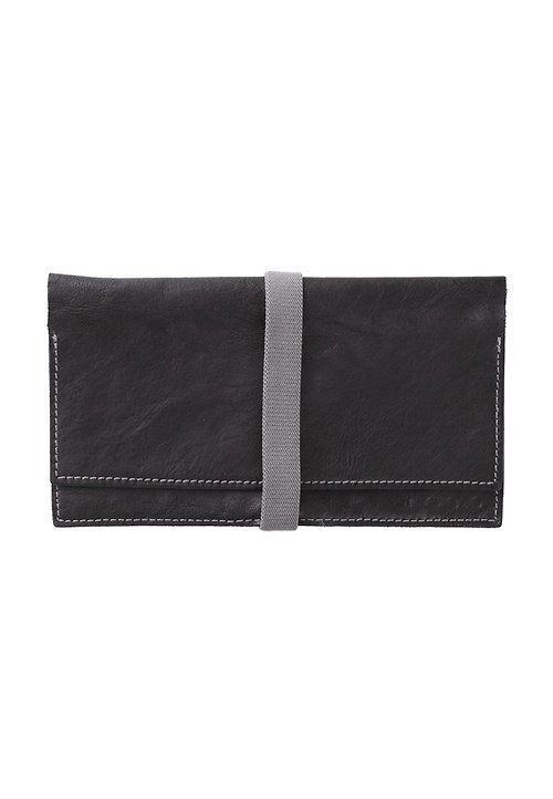 WEMUG 旅行錢包 手工製 牛皮護照夾 出外包包 小物收納 簡約設計 - 黑色