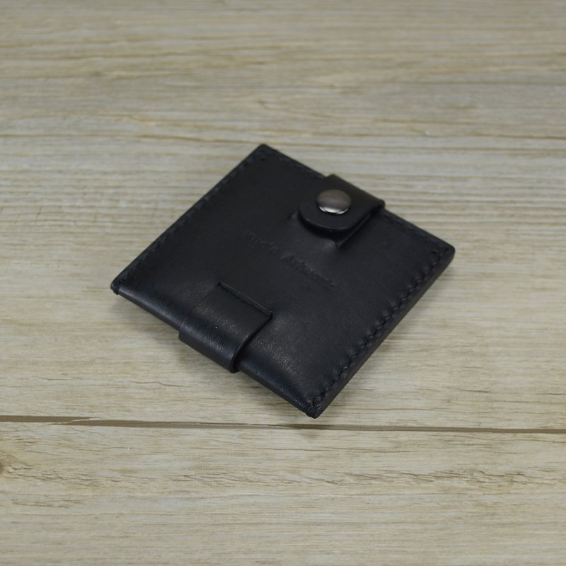 【kuo's artwork】Hand stitched leather condom case - Other - Genuine Leather Black