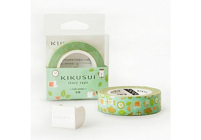 Kikusui KIKUSUI story tape and paper tape Life Series - Tea Recreation - Washi Tape - Paper Green