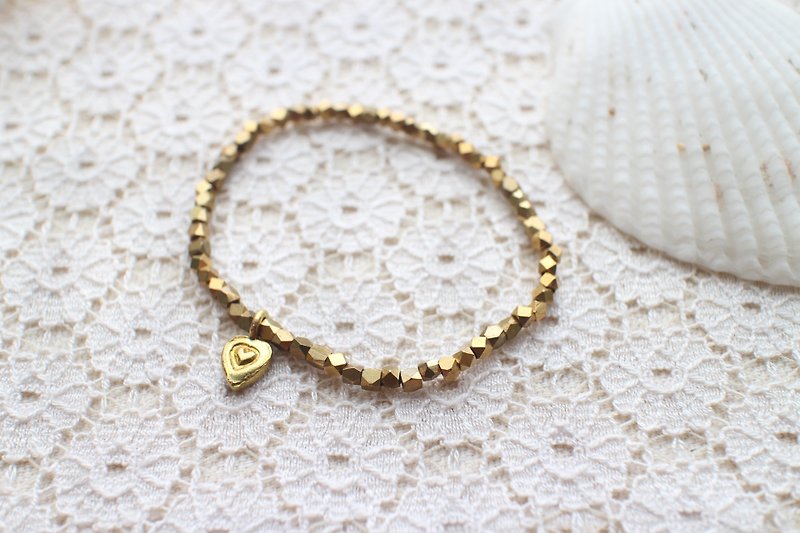 Fuchia~ Say Love~ Brass handmade bracelet - สร้อยข้อมือ - โลหะ 