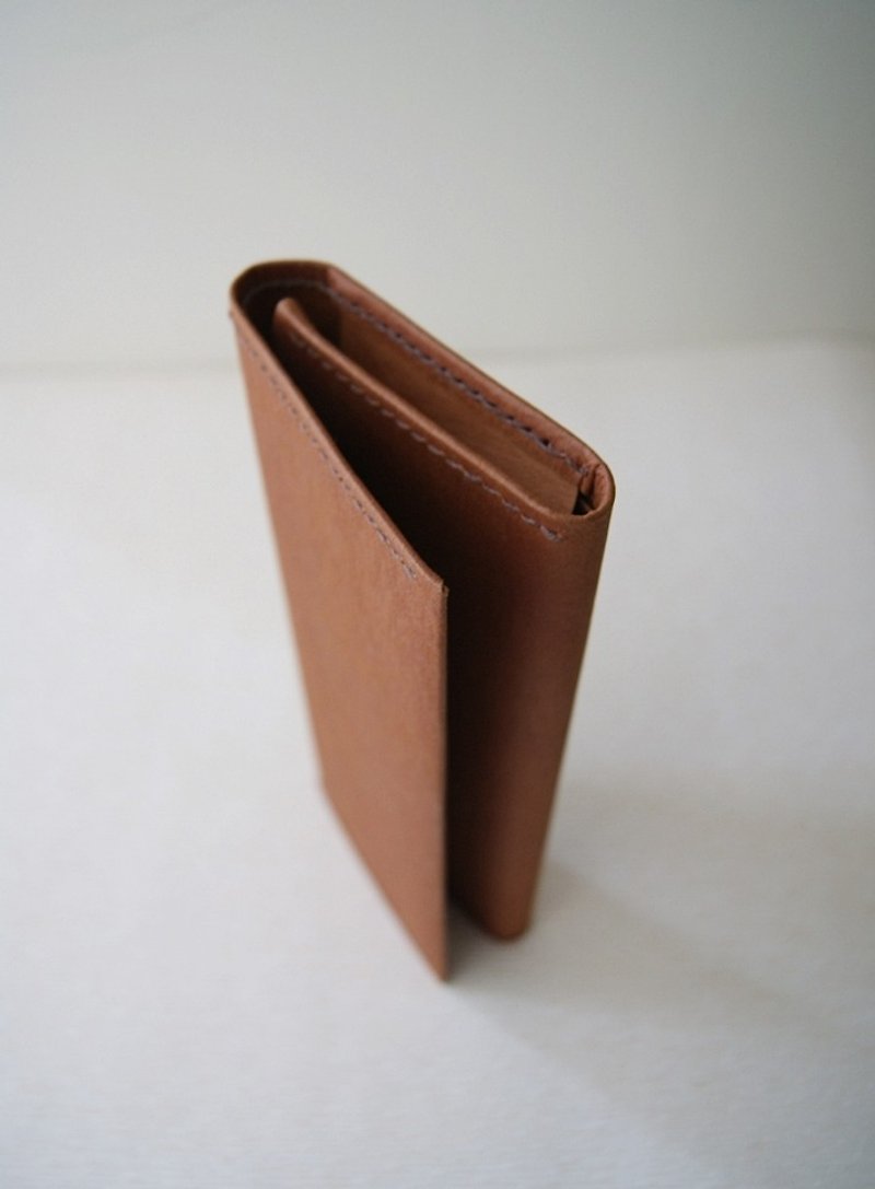 - Washed paper long clip/brown*vegetarian paper leather - กระเป๋าสตางค์ - กระดาษ 