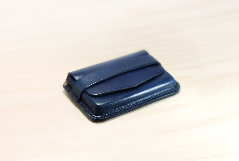 Business Card Holder (Insertion Slot) - ที่เก็บนามบัตร - หนังแท้ สีน้ำเงิน