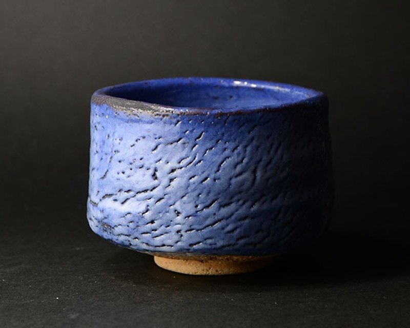 Kurekure Ao Shino bowl (Supplementary author Shinpitsu masthead wooden box) - ถ้วย - วัสดุอื่นๆ สีน้ำเงิน