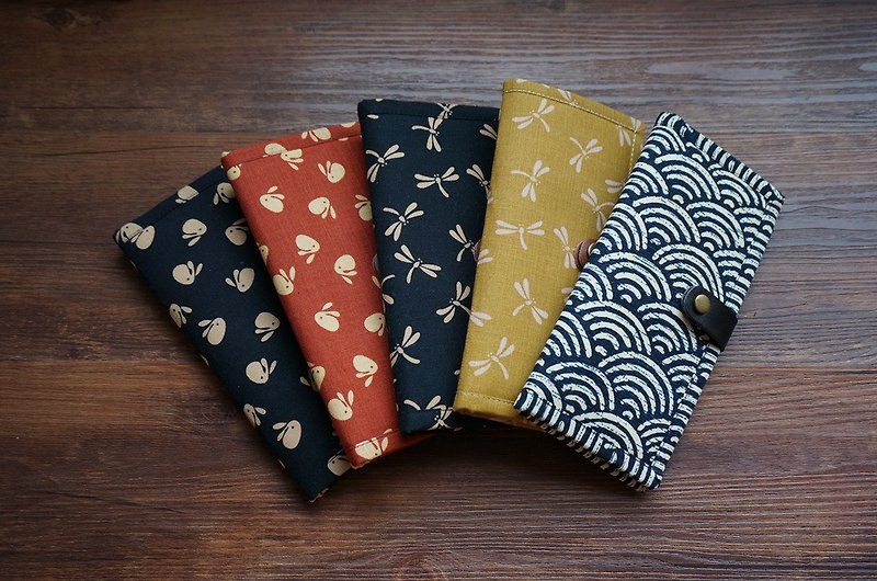 [Breeze] Japanese traditional patterns season long wallet - Wallets - Cotton & Hemp 