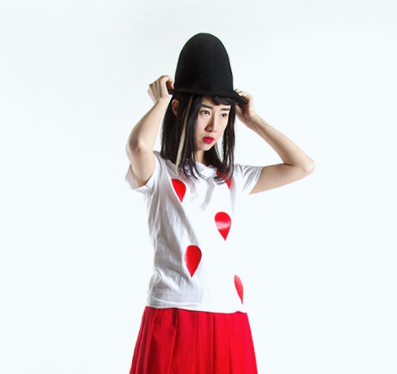 大水滴白T恤 T-Shirt - imakokoni - 女 T 恤 - 棉．麻 白色