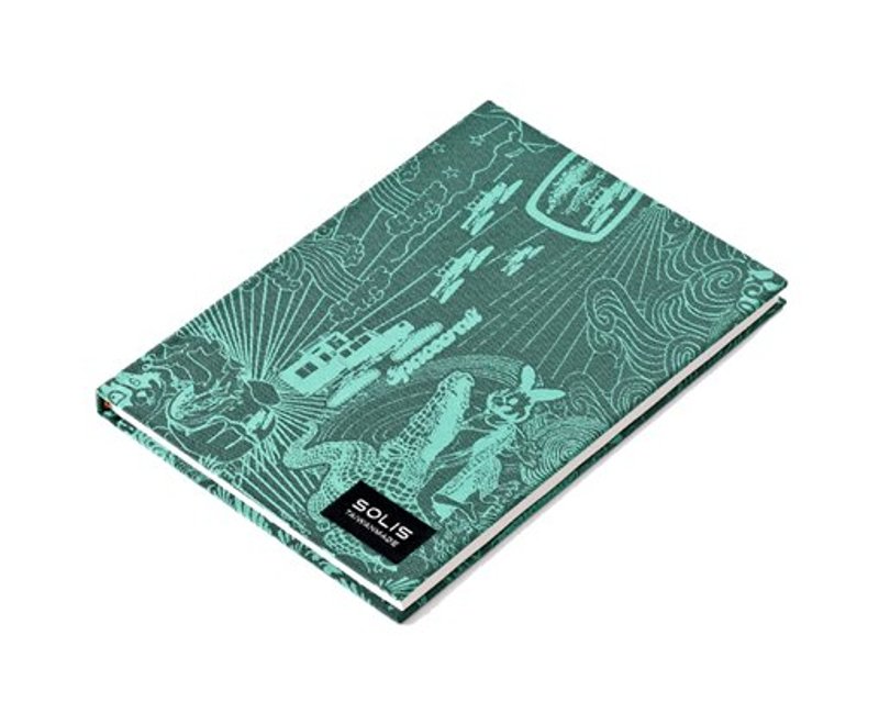 SOLIS [ 緹花塗鴉系列 ] 綠色布面空白書 - 筆記本/手帳 - 紙 綠色
