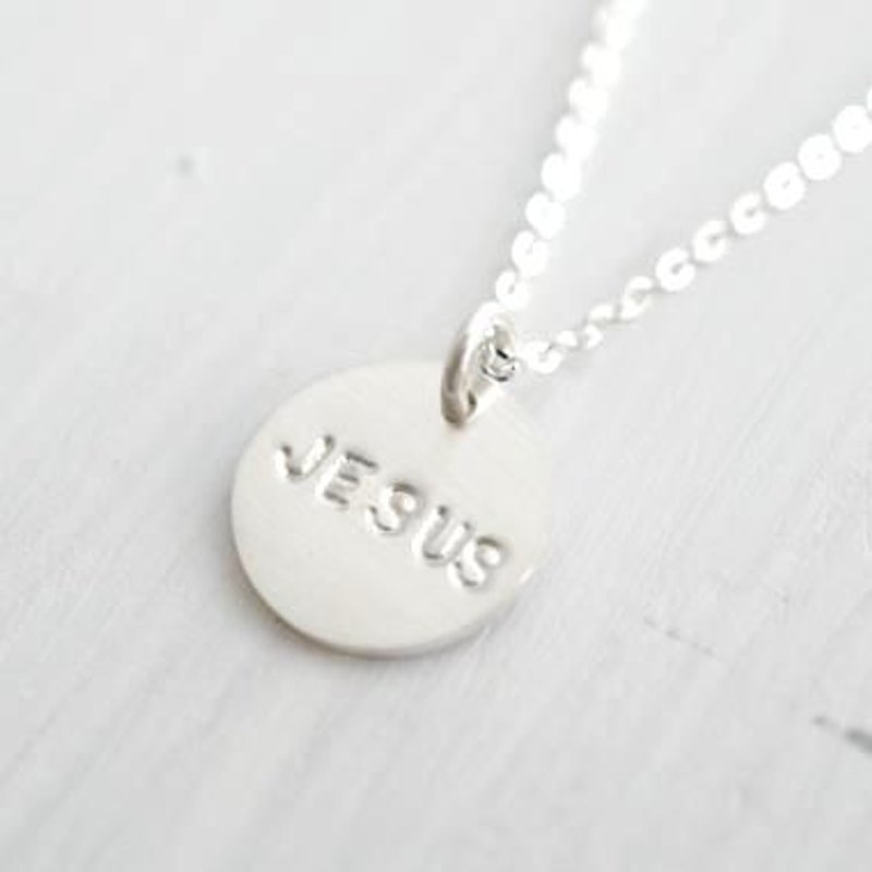 Round customized English (number) sterling silver necklace - สร้อยคอ - เงินแท้ สีเงิน