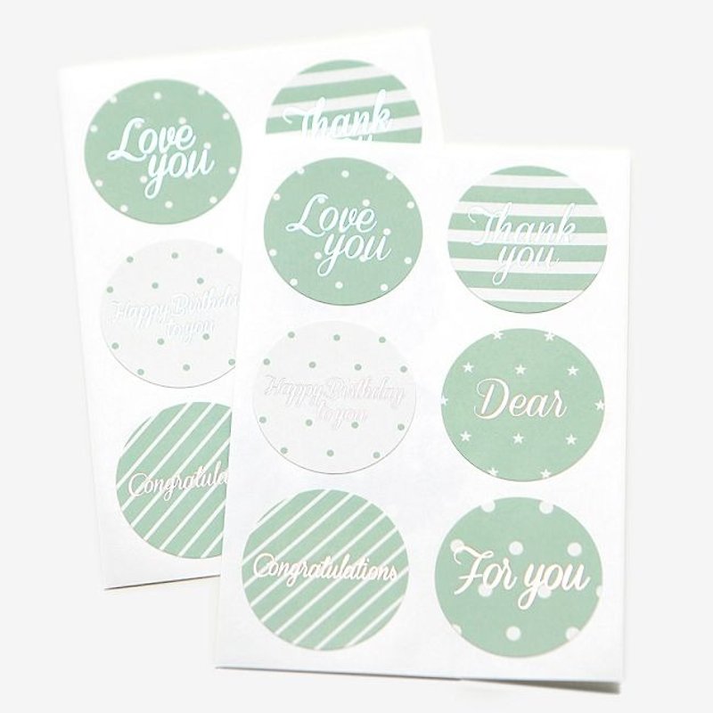 Dailylike-gift packaging message letter circular V3 V3 mint green, E2D22404 - Stickers - Paper Green