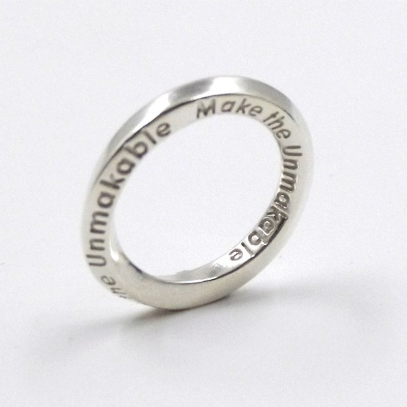 客製化飾物戒指  - 三維打印 x Infinity Ring x 個人化 - 戒指 - 其他金屬 白色