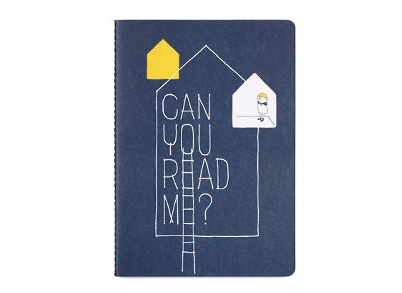 Illustration notebook / Can u read me? - สมุดบันทึก/สมุดปฏิทิน - กระดาษ สีน้ำเงิน