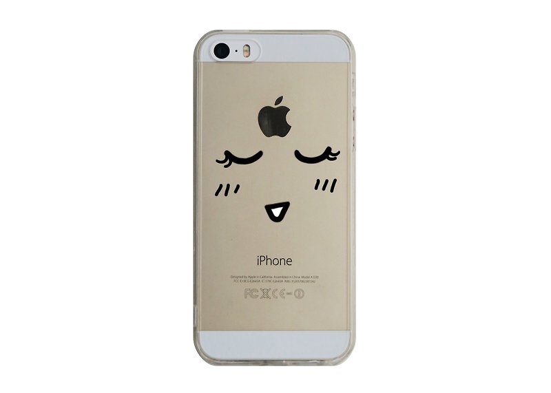 訂制 害羞表情 iPhone X 8 7 6s Plus 5s Samsung note S9 手機殼 - 手機殼/手機套 - 塑膠 黑色