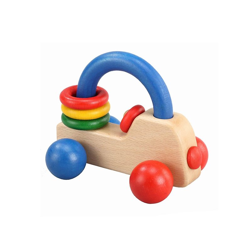 皇家小車-彩色 -木製寶寶抓握玩具 - 嬰幼兒玩具/毛公仔 - 木頭 
