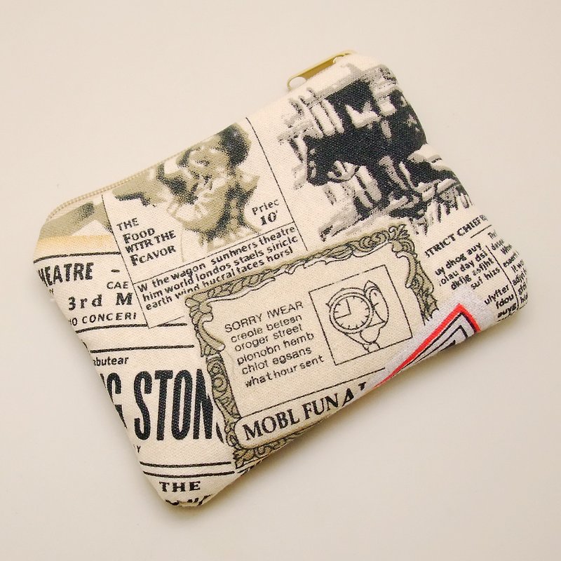 Zipper pouch / coin purse (padded) (ZS-147) - กระเป๋าใส่เหรียญ - ผ้าฝ้าย/ผ้าลินิน สีนำ้ตาล