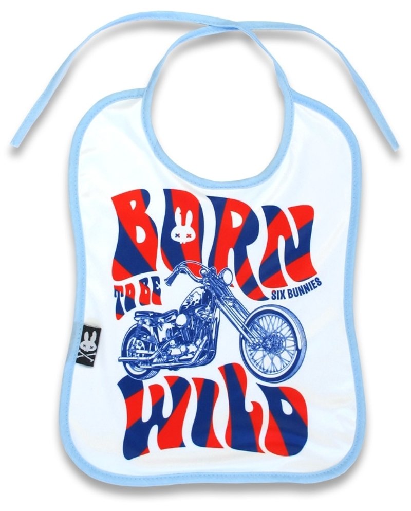 BORN TO BE WILD - Motorcycle baby bibs bibs - ผ้ากันเปื้อน - ผ้าฝ้าย/ผ้าลินิน สีน้ำเงิน