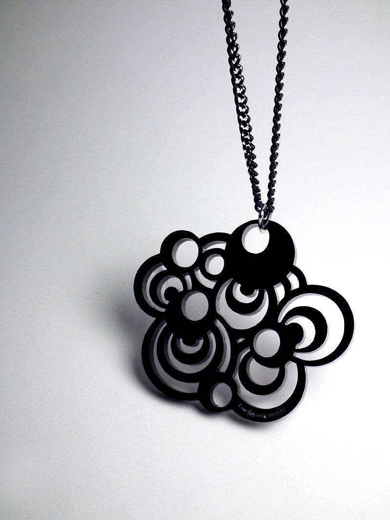 Pop style (bubble) necklace/key ring - Necklaces - Acrylic Black