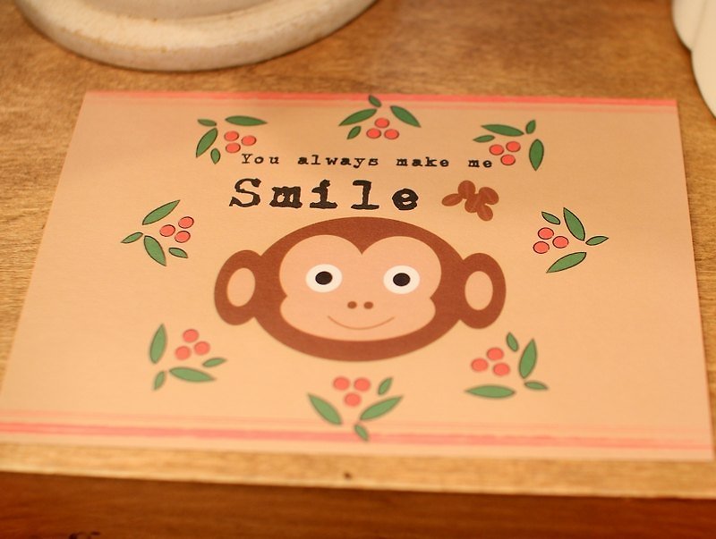 【Country Alley】Baby Monkey小猴子樂園明信片-微笑咖啡篇 - Cards & Postcards - Paper 