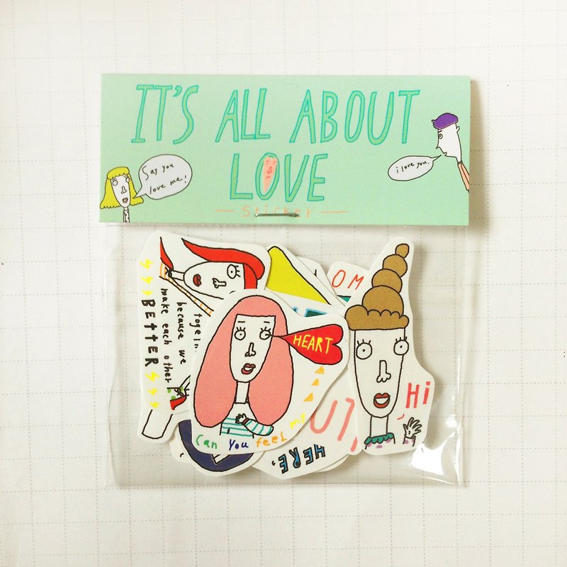 ✿Macaron TOE✿ It's All About Love /Sticker Pack(10 in) - Stickers - Paper Multicolor
