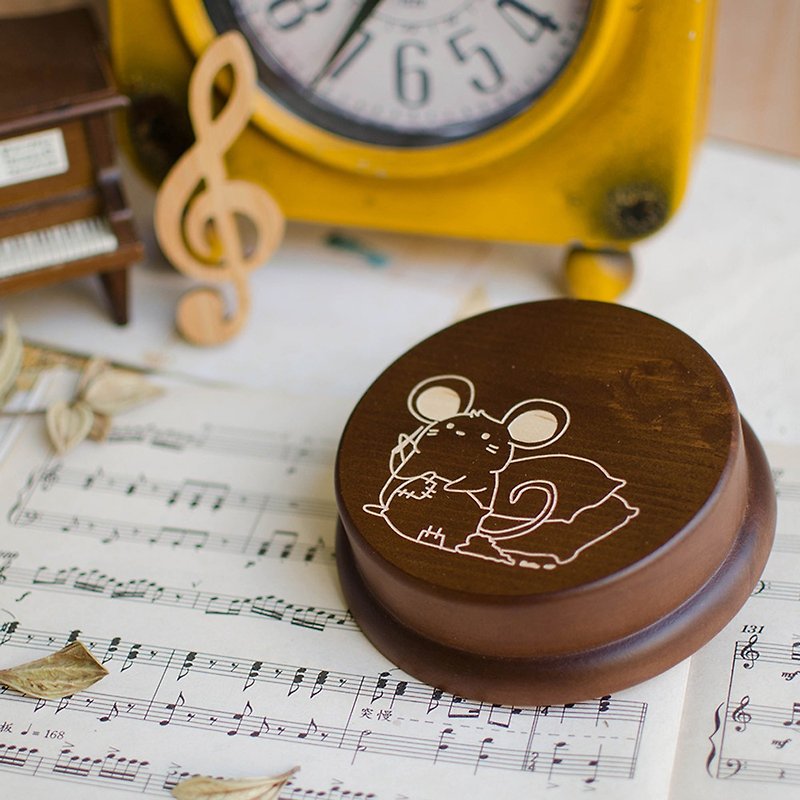 [Birthday gift] Chinese zodiac music box/mouse, ox, tiger, bunny, dragon, snake - Other - Wood Brown