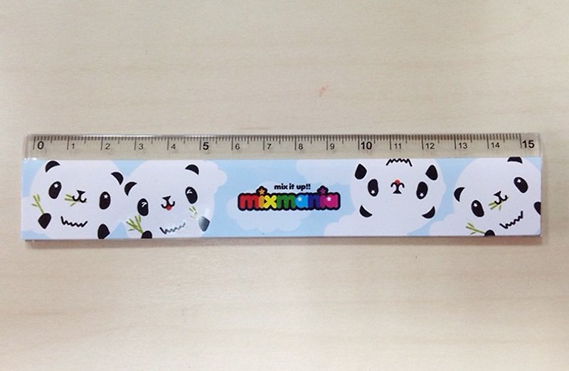 mixmania black and white with chubby panda avatar cutting ruler - Other - Plastic Blue