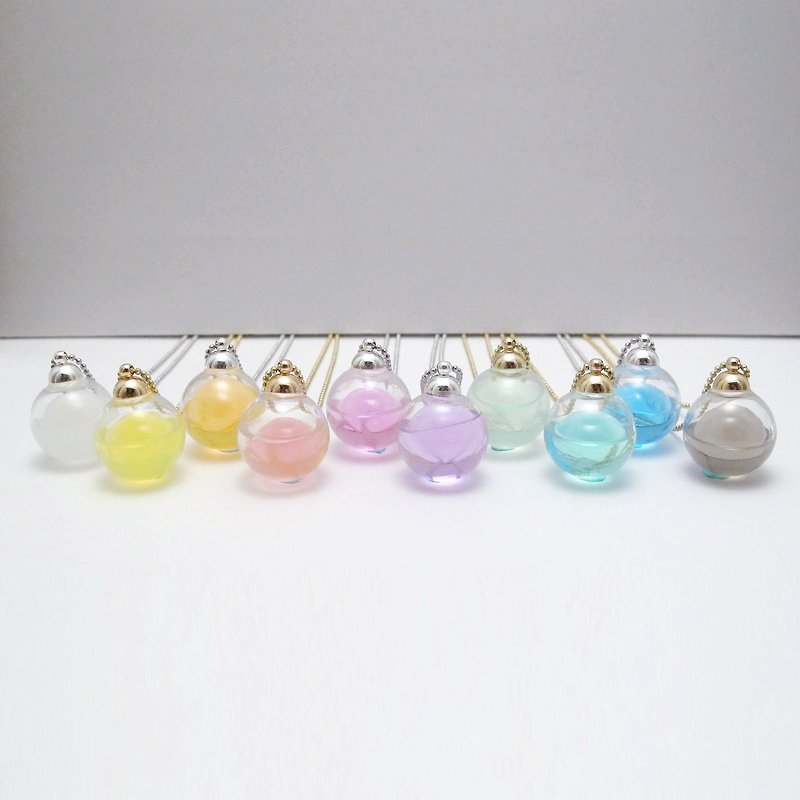 [MUCHU Mu orange] rainbow. Rainbow Bubble glass beads necklace (large) - Necklaces - Glass Multicolor