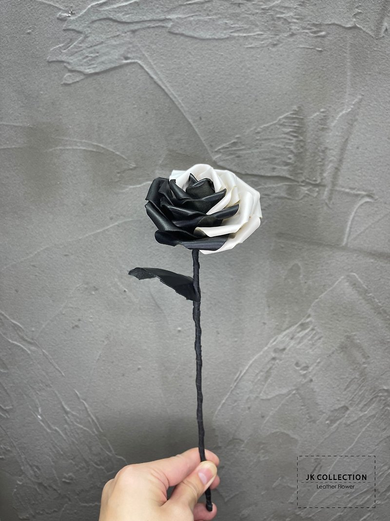 Black &amp; White Leather Rose