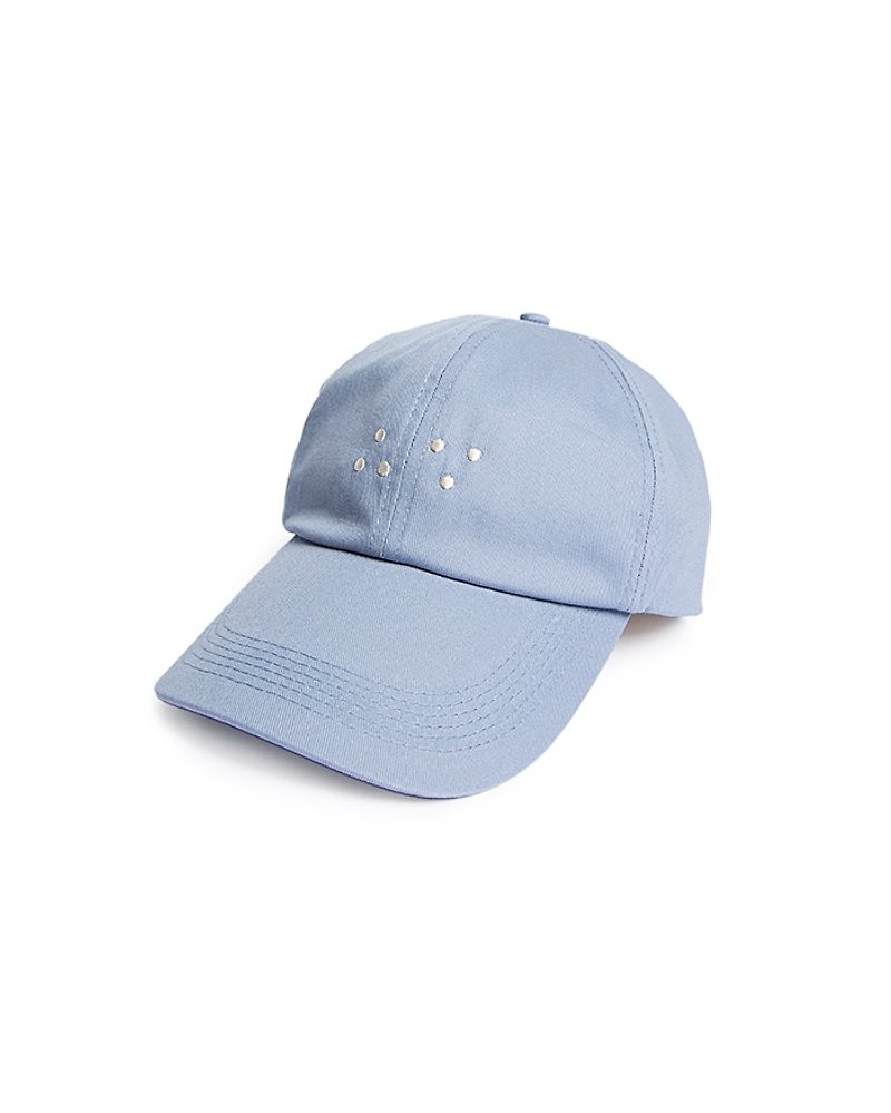 Recovery Braille Because so embroidered hat (light blue) - หมวก - วัสดุอื่นๆ สีน้ำเงิน