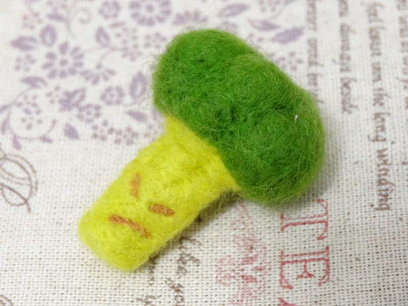 Cauliflower wool felt - wool felt "keychain, ornaments, decorations" (can be customized to change the color) - Keychains - Wool Green