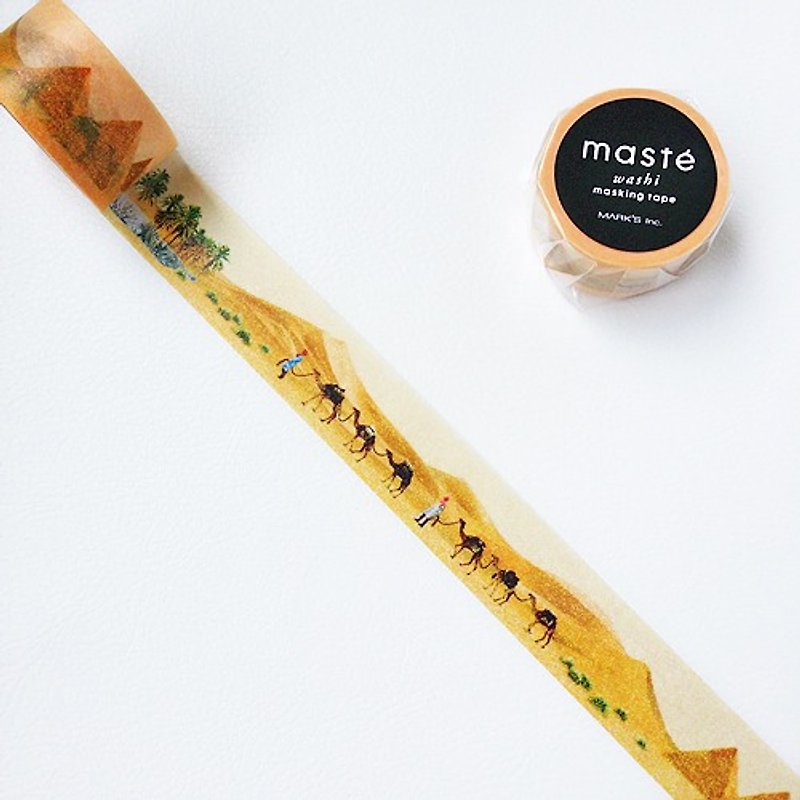 maste 和紙膠帶 Multi．Nature【沙漠(MST-MKT52-A)】 - 紙膠帶 - 紙 黃色