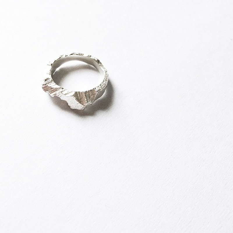 山形 風景系列 純銀戒指 - 戒指 - 其他金屬 白色