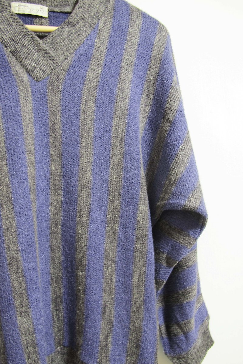 Wahr_青のストライプのセーター - ニット・セーター メンズ - その他の素材 ブルー
