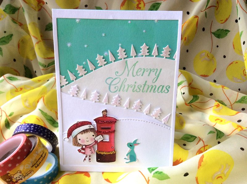 クリスマスカードシリーズ（私はあなたのすべてのウサギを欠場） - カード・はがき - 紙 ホワイト