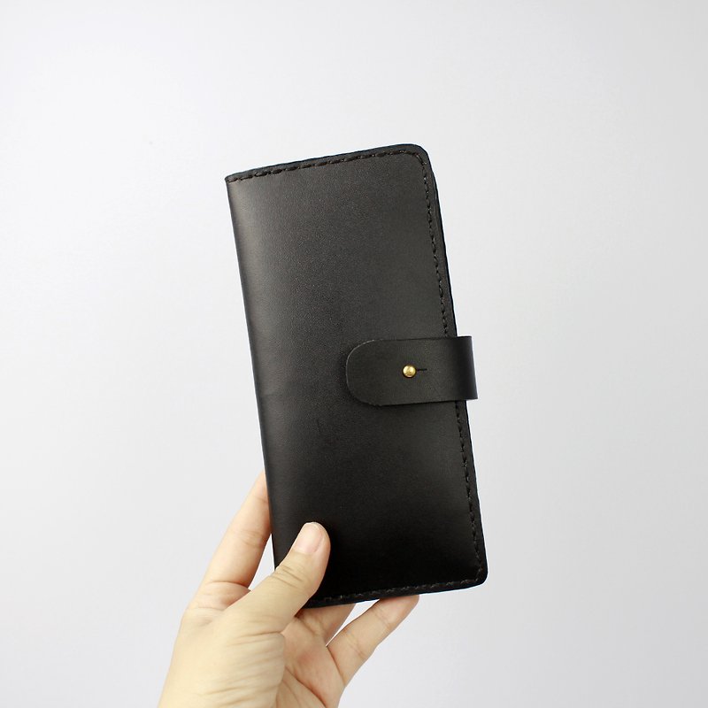 Zemoneni unisex leather purse Wallet in Black color - กระเป๋าสตางค์ - หนังแท้ สีดำ