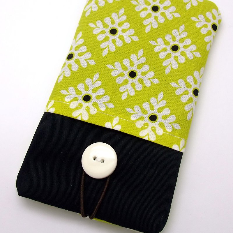 Customized phone bag, mobile phone bag, mobile phone protective cloth cover-diamond pattern (a) (P-74) - เคส/ซองมือถือ - ผ้าฝ้าย/ผ้าลินิน สีเหลือง