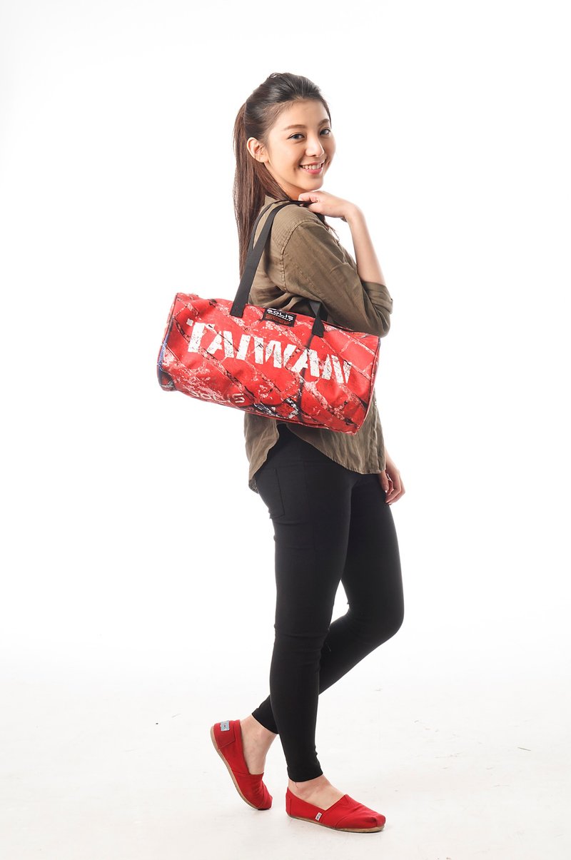 【Taiwanese Flag Series】Sporty Bag - กระเป๋าแมสเซนเจอร์ - เส้นใยสังเคราะห์ สีแดง