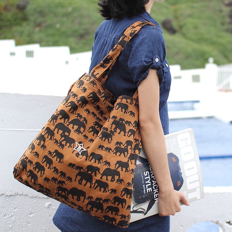 B Tote Bag -Caramel_100414 - Messenger Bags & Sling Bags - Polyester Orange
